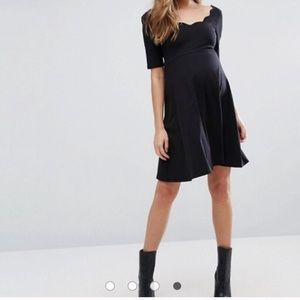 NWT Asos Maternity Scalloped Skater Dress, Size 6